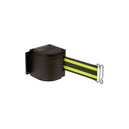 Lavi Industries Warehouse Retractable Belt Barrier, Black Case W/18' Black/Neon Yellow Belt 50-3016M/WB/18/BN